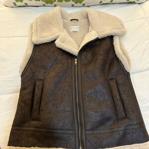 Aerie Women's Brown Shearling Vest